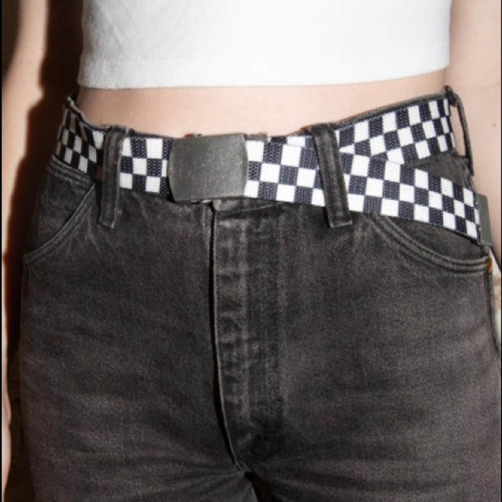 brandy melville checkered buckle belt